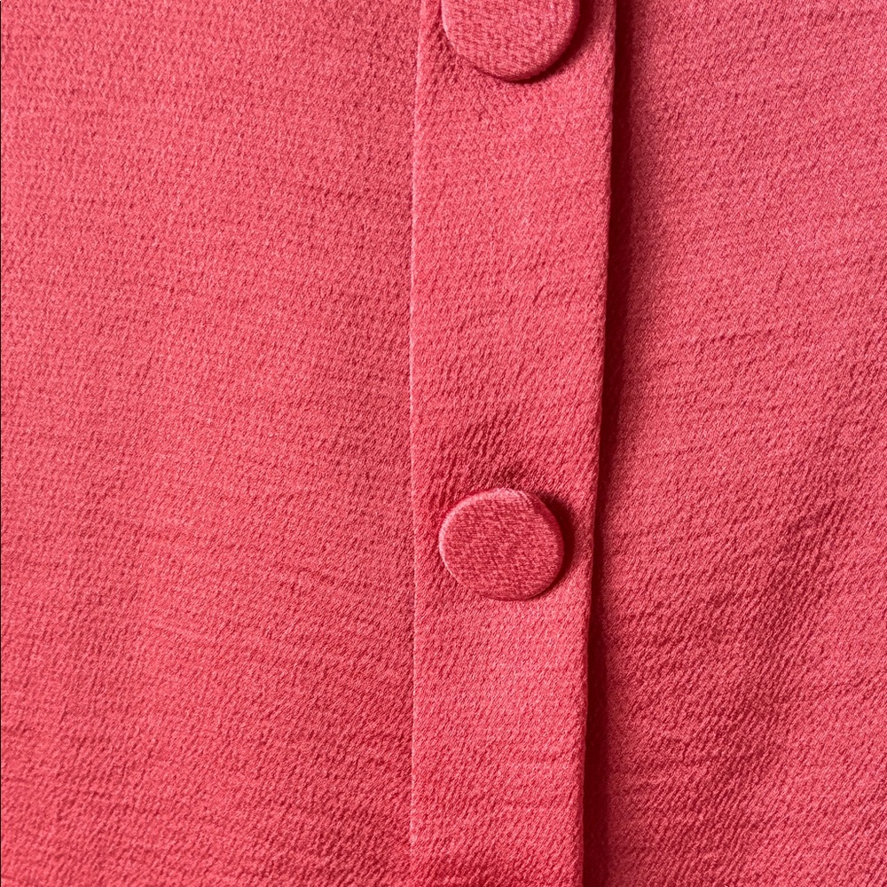 Coral Button-Front Ruffle Sleeve Top - Picture 2 of 2